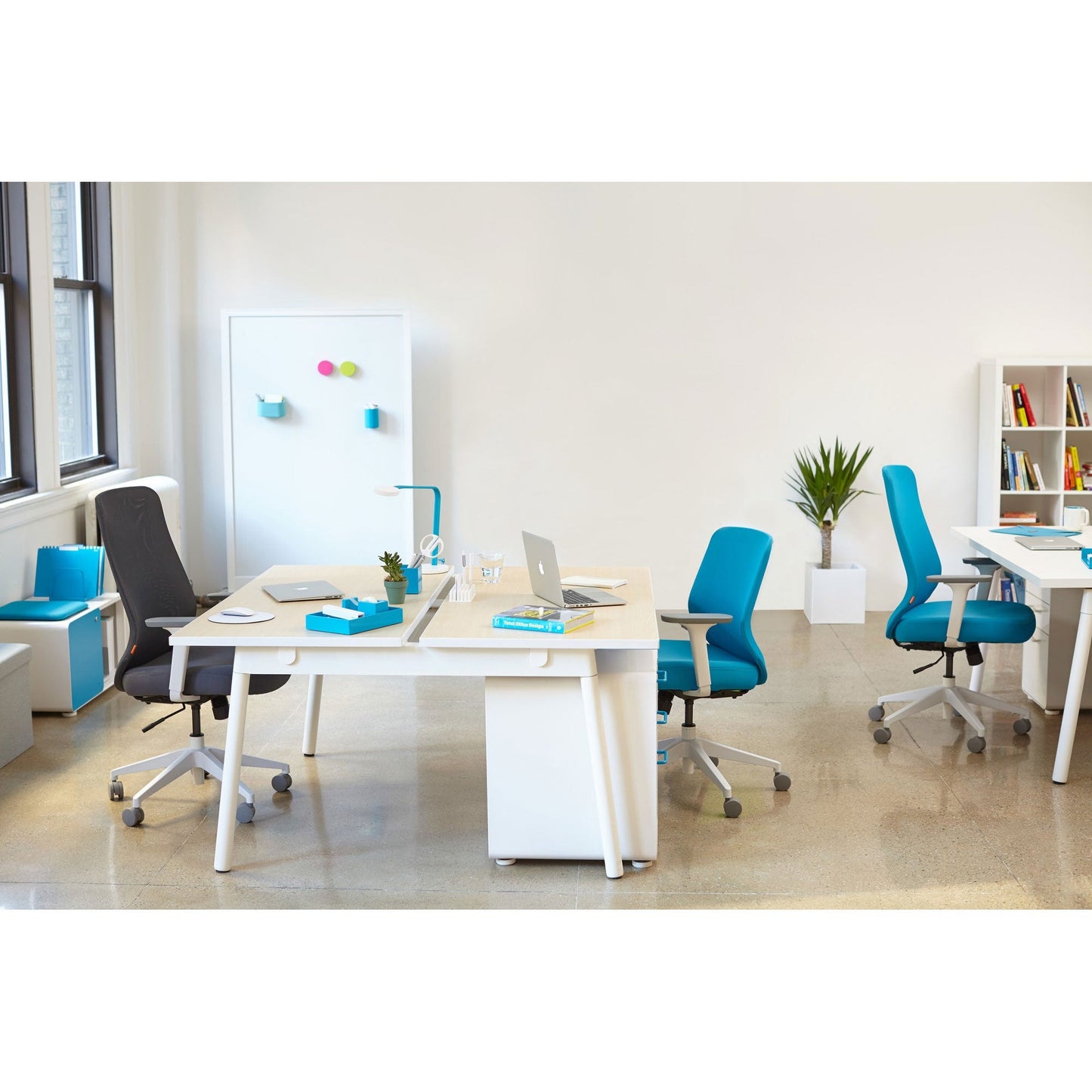 Dark Gray Max Task Chair High Back, White Frame