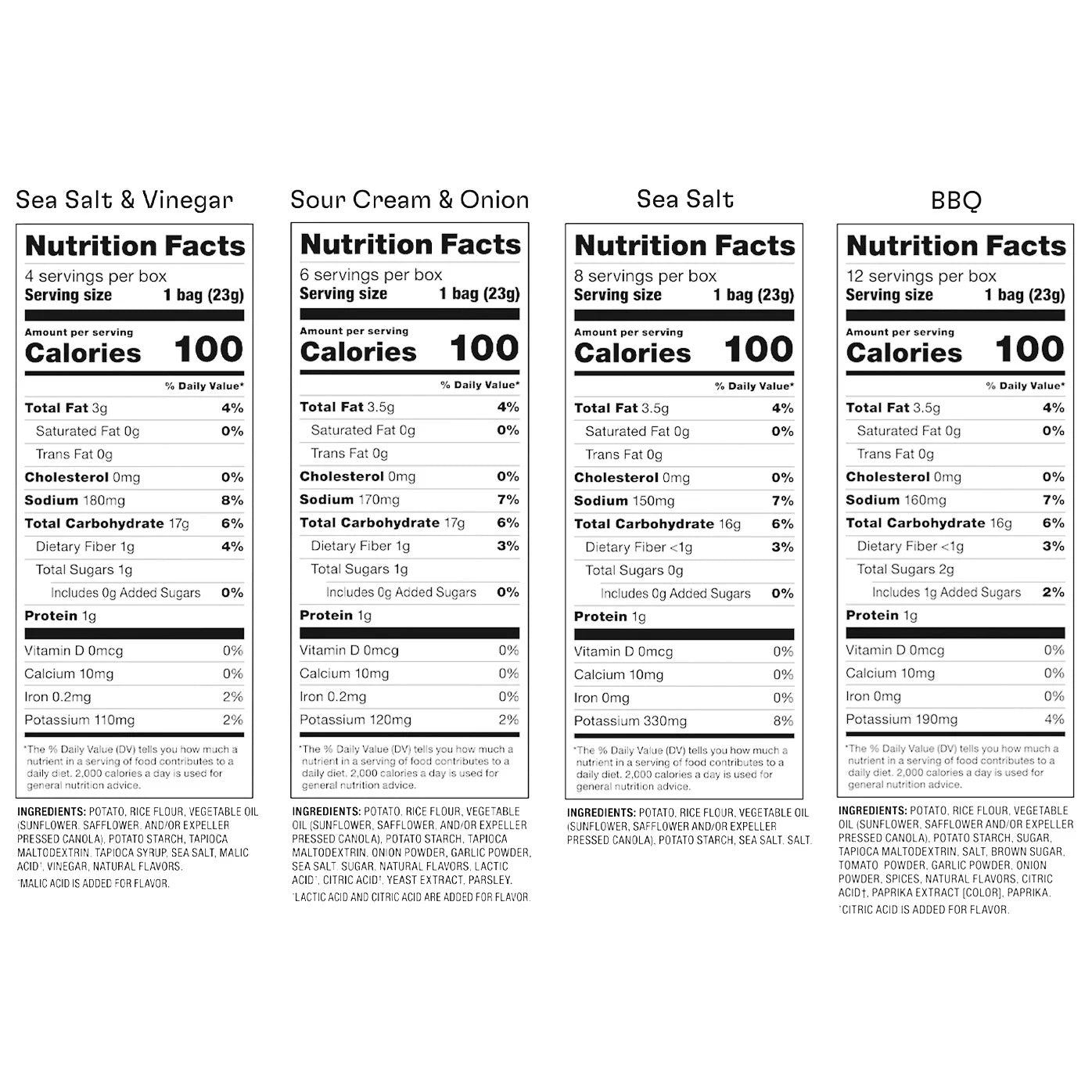 Popchips Potato Chips Snack Packs, Variety Pack, 0.8 oz, 30-count