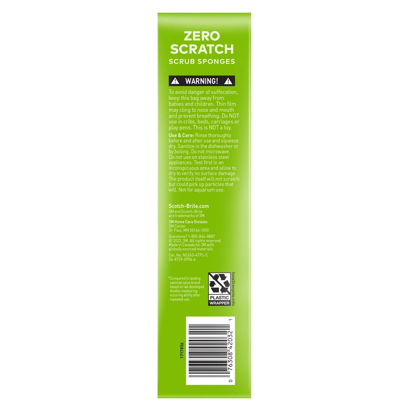 Scotch-Brite Zero Scratch Sponge, 24-count
