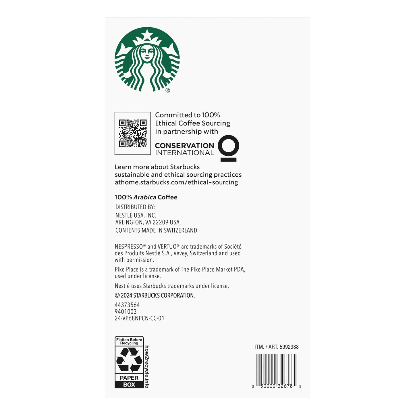 Starbucks by Nespresso Capsules for Nespresso Vertuo Machines, 68 ct. Variety Pack