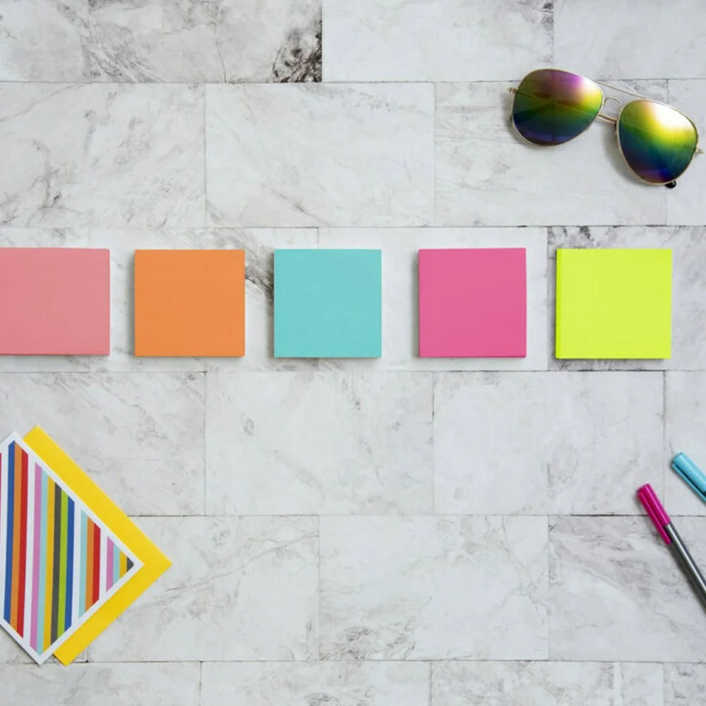 Post-it Notes, 3” x 3”, Assorted Bright Colors, 100 Sheets, 24 Pads