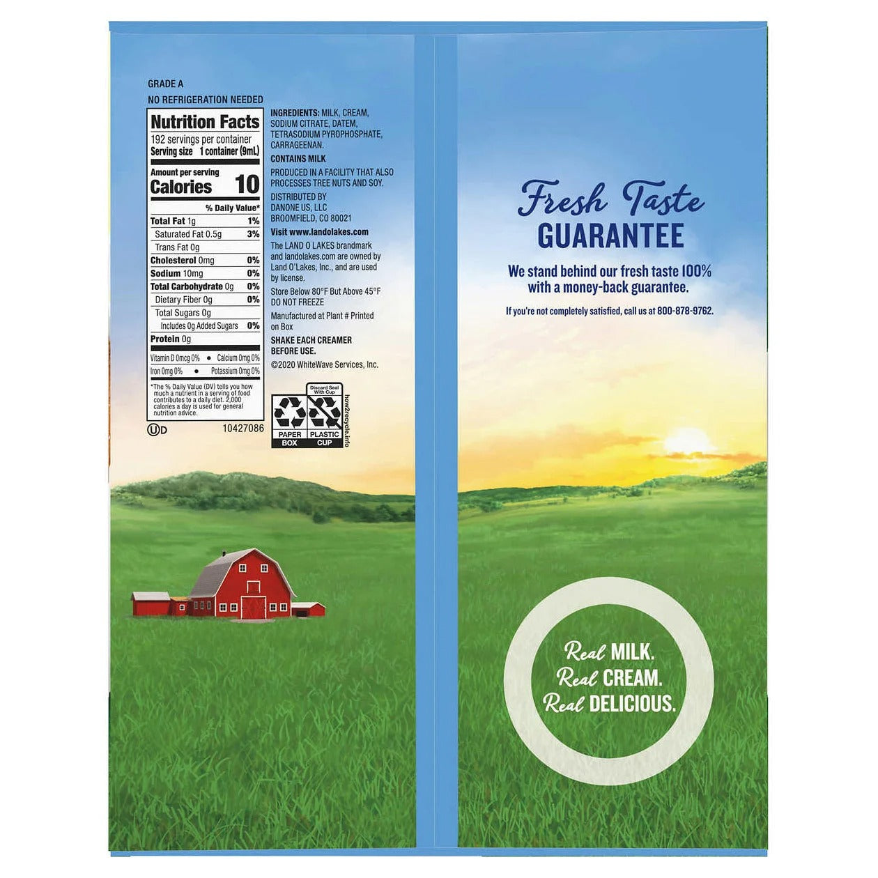 Land O'Lakes Mini Moos Liquid Coffee Creamer Singles, Half and Half, 0.30 fl oz, 192 ct