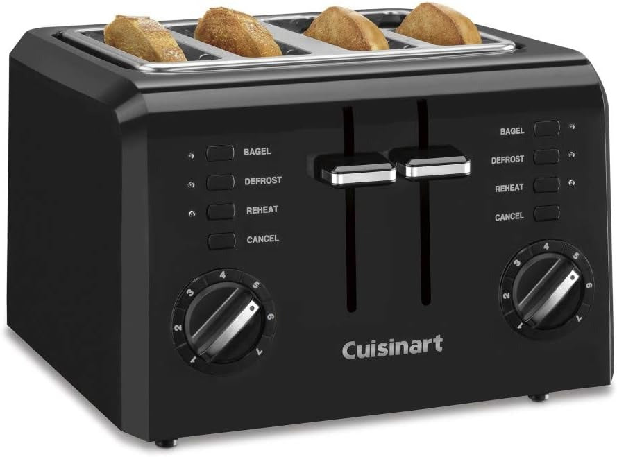 Cuisinart CPT-142BK 4-Slice Compact Plastic Toaster, Black