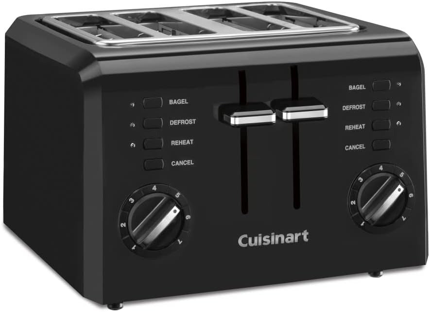 Cuisinart CPT-142BK 4-Slice Compact Plastic Toaster, Black