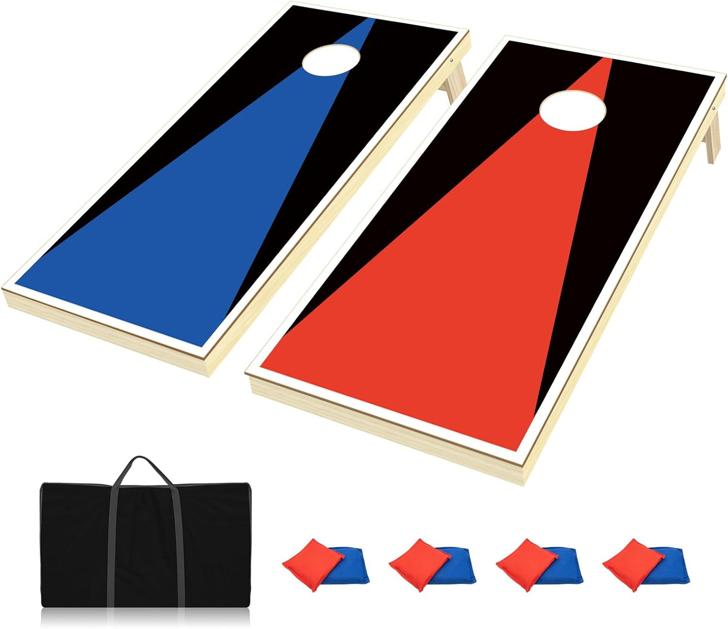Wakefa Cornhole Board Set, 3'x 2'/ 4'x 2' Corn Hole Set, Solid Wood Cornhole Game Outdoor, Corn Holes Outdoor Game, Corn Hole with Bags Regulation Size, Perfect for Lawn Backyard Beach Park