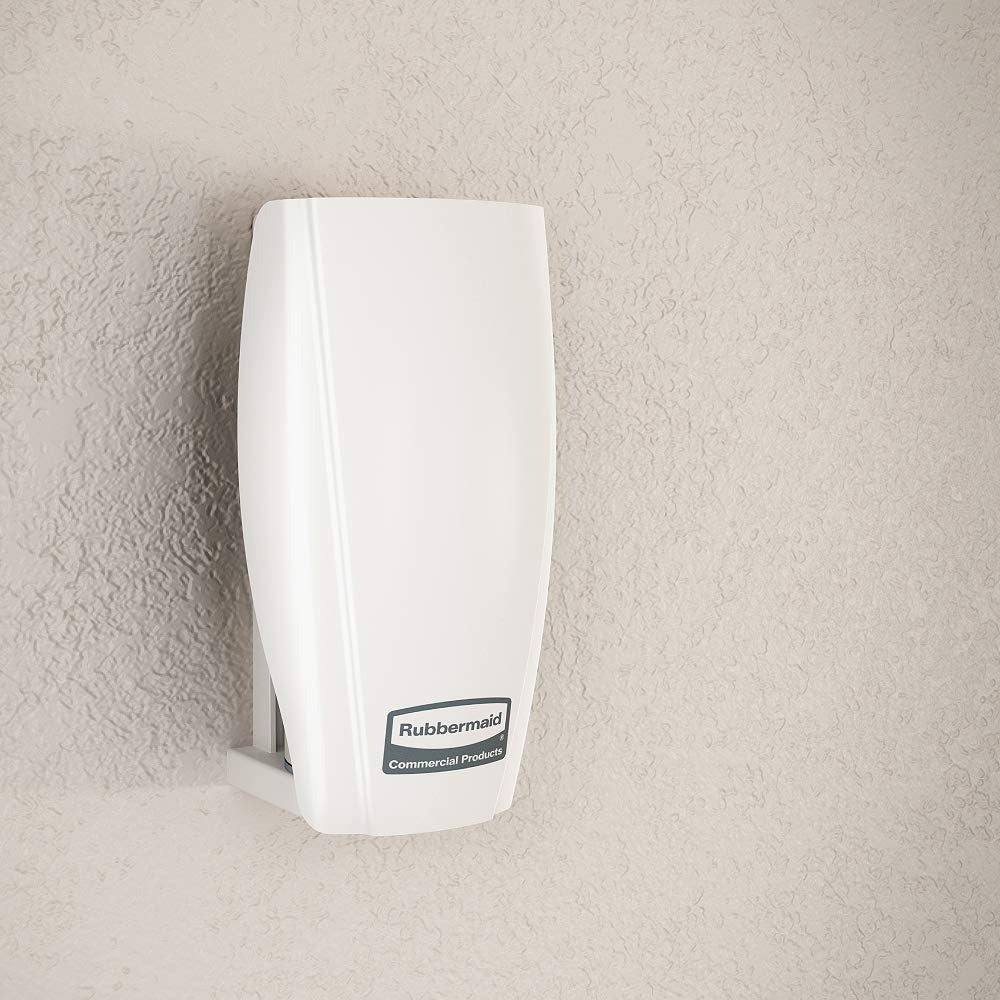 Rubbermaid Commercial Products TCell Automatic Odor-Controlling Air Freshener Dispenser White Easy to Install Battery Free for Restrooms in Restaurants/Hotels/Schools/Airports/Offices