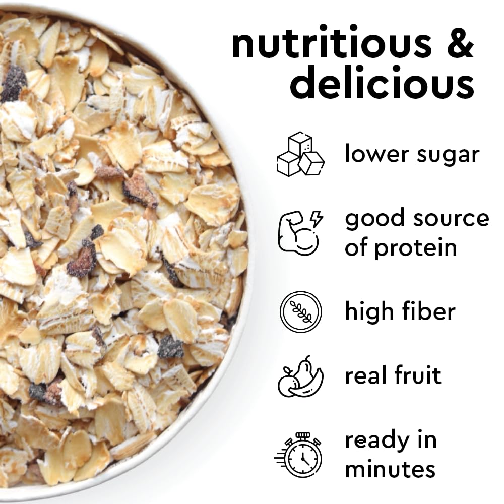 Mylk Labs Blueberry Maple Protein Oatmeal Cups, Whole Grain, Low Sugar, High Fiber Breakfast with Superfoods, Quick & Easy, On the Go, Instant Oatmeal, Rolled Oats, Gluten Free, Vegan, Nut Free, 12 Pack