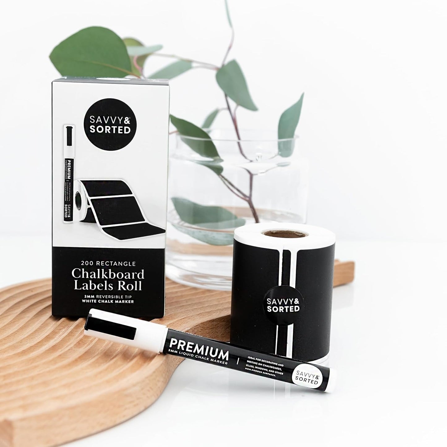 200 Chalkboard Labels for Storage Bins, Removable Black Stickers with Chalk Marker, Pantry Containers and Storage Bin Organization