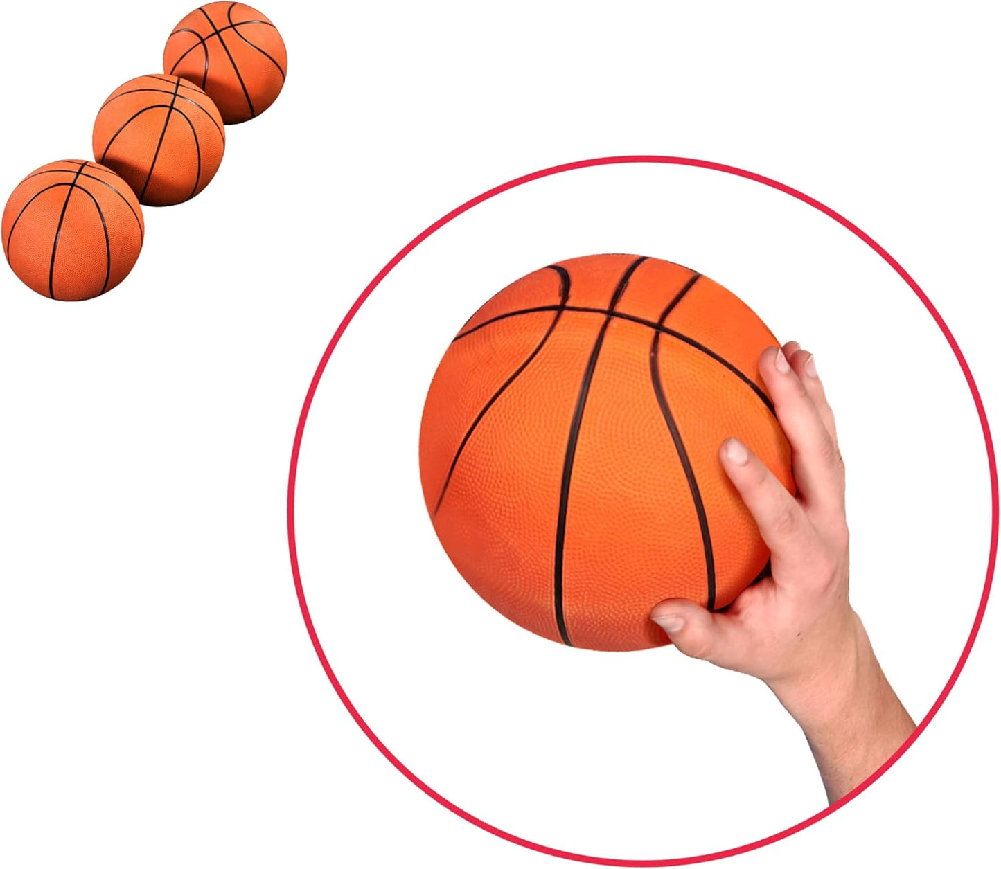 Hall of Games EZ Fold Premium Indoor Arcade Basketball Game with Steel Frame and Polycarbonate Backboard, Dual Shot Electronic Scoring with 6 Size 3 Balls Included, Perfect for Basement Game Rooms
