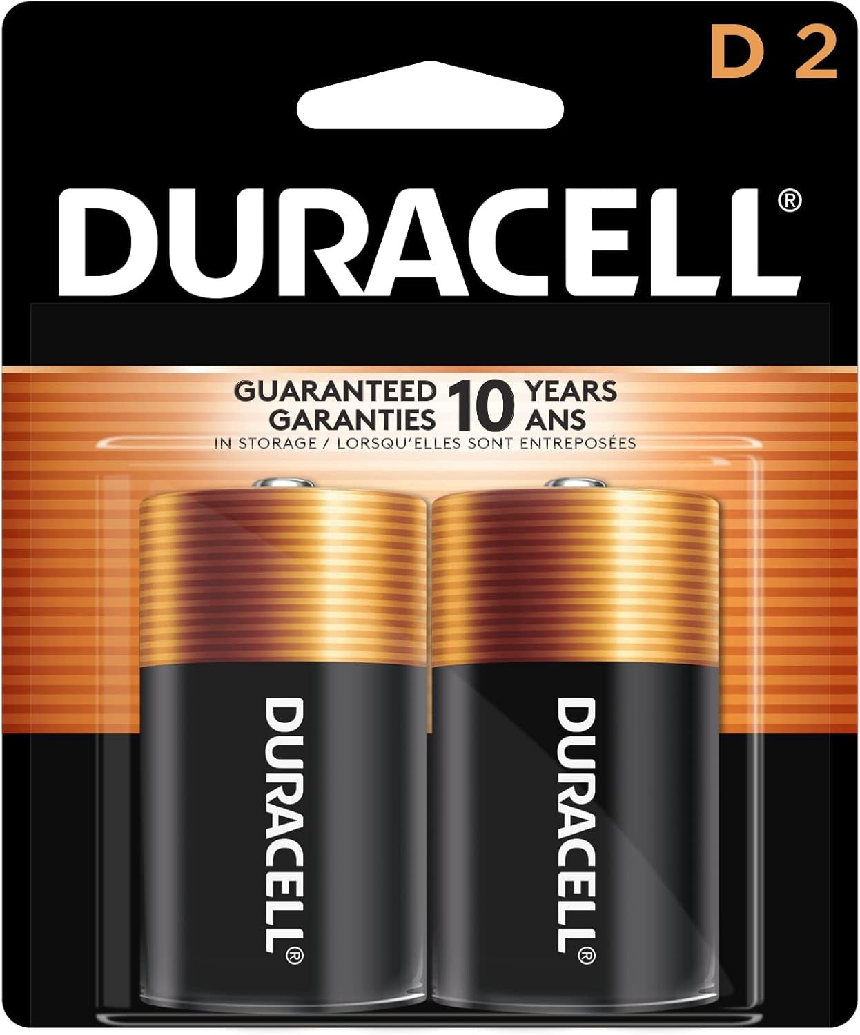 Duracell - CopperTop D Alkaline Batteries - long lasting, all-purpose D battery for household and business - 2 count