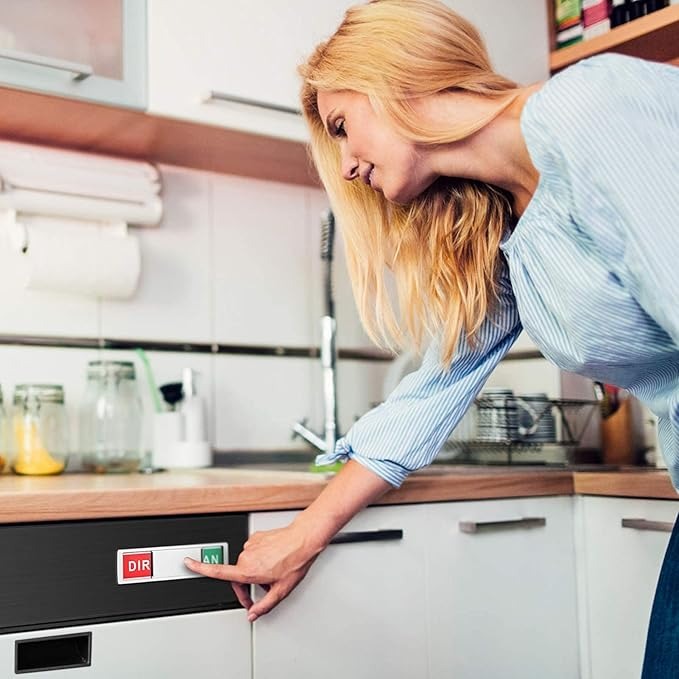Dishwasher Magnet Clean Dirty Sign Shutter Only Changes When You Push It Non-Scratching Strong Magnet or Adhesive Options Indicator Tells Whether Dishes are Clean or Dirty (Silver)