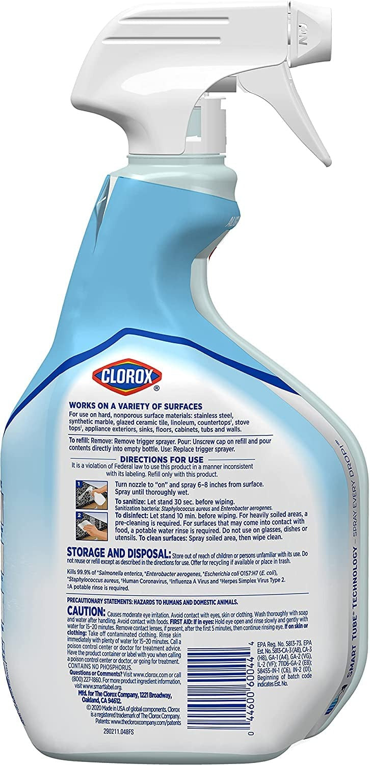 All Purpose Disinfecting Cleaner Spray, Bleach Free, 32 Oz, 2 Pack