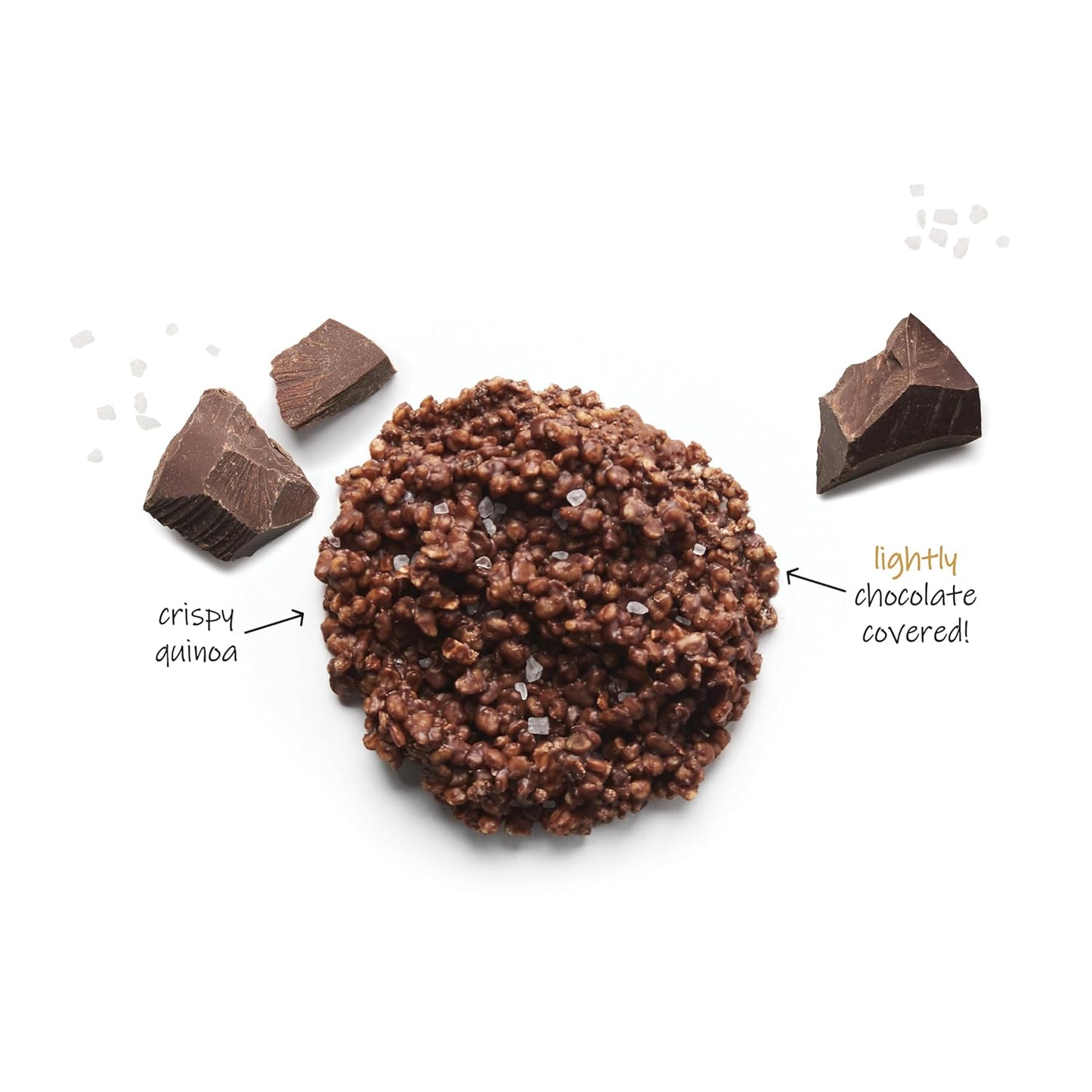 Undercover Chocolate Quinoa Crisps - Dark Chocolate + Sea Salt | 70-Count, Individually Wrapped Crisps | Gluten Free, Nut-Free, Allergen Friendly, Kosher, Plant-Based