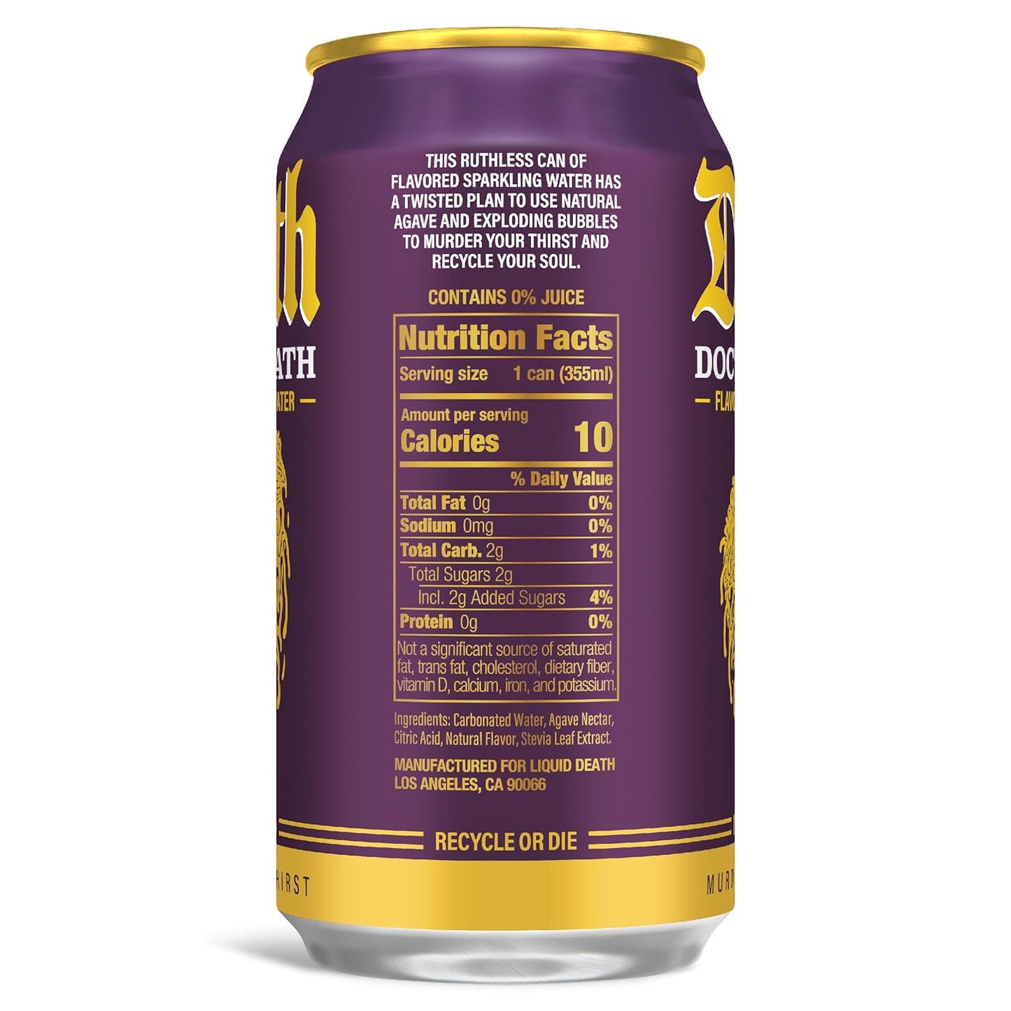 Liquid Death, Doctor Death, Soda-Flavored Sparkling Water, 12-Pack (12oz Cans), Low Calorie & No Artificial Sweeteners
