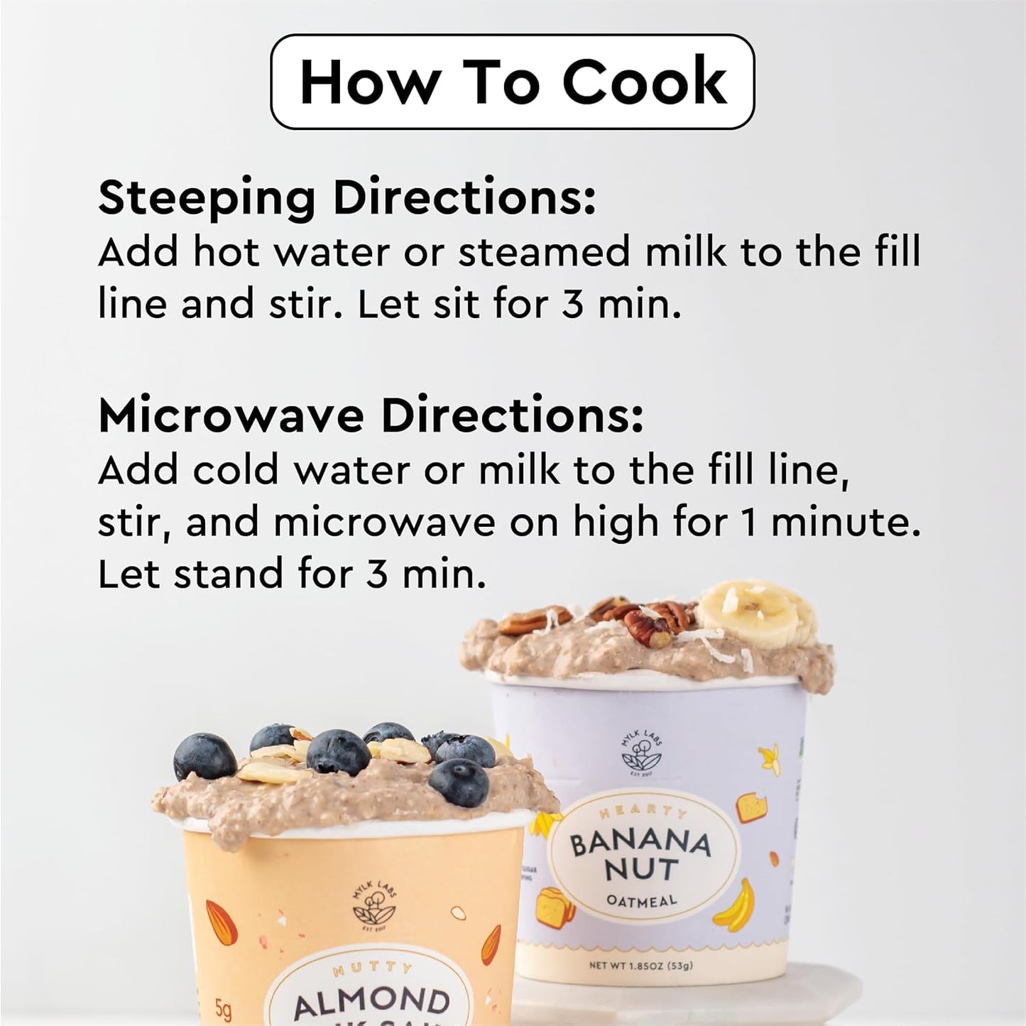 Mylk Labs Blueberry Maple Protein Oatmeal Cups, Whole Grain, Low Sugar, High Fiber Breakfast with Superfoods, Quick & Easy, On the Go, Instant Oatmeal, Rolled Oats, Gluten Free, Vegan, Nut Free, 12 Pack