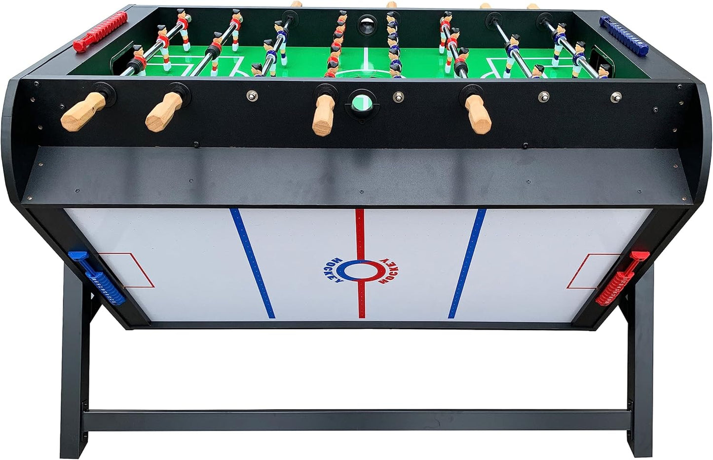 KICK Triplex 55″ Telescopic Rods 3-in-1 Swivel Multi Game Table - Combo Game Table Set - Billiards, Air-Hockey and a Foosball for Home, Game Room, Friends and Family!