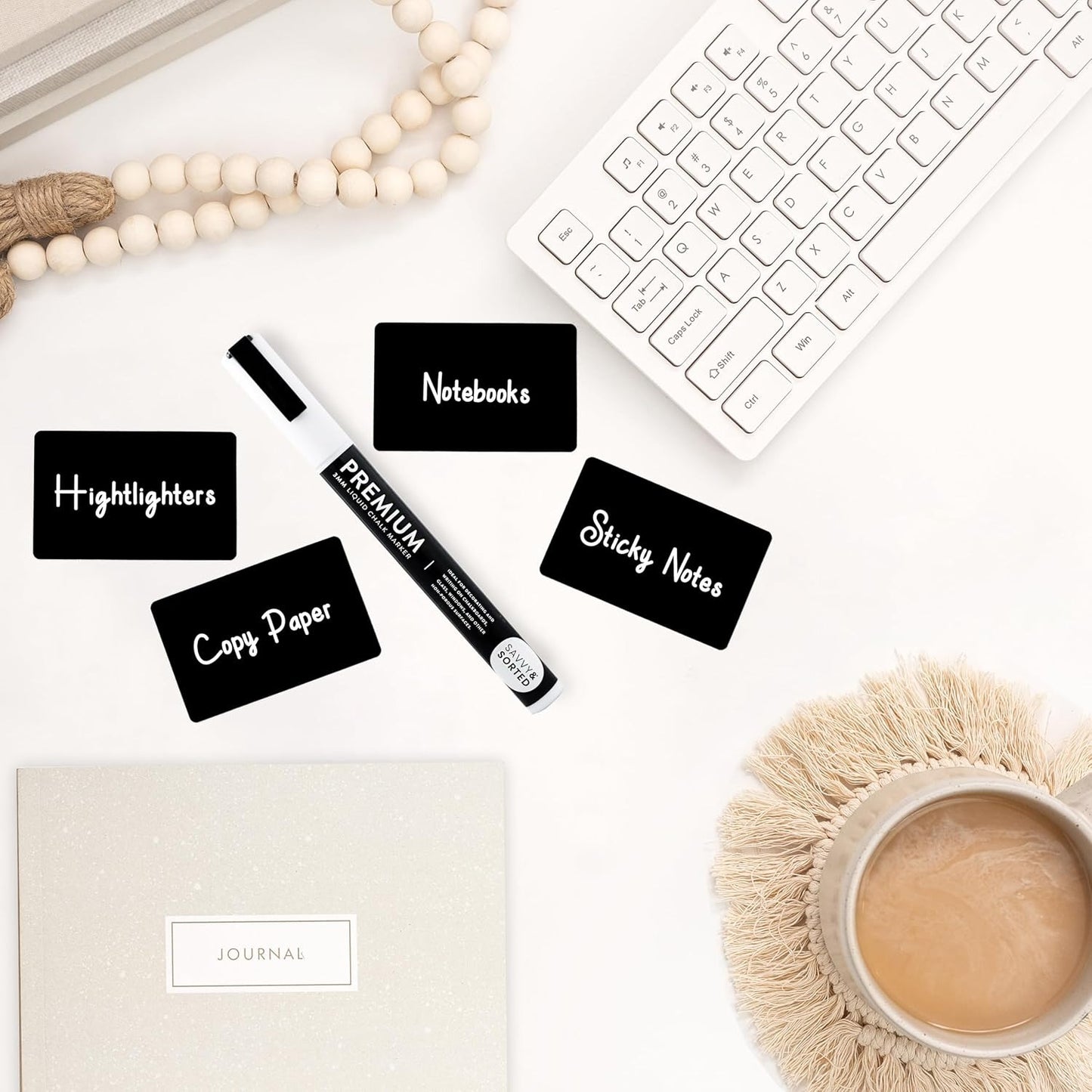 200 Chalkboard Labels for Storage Bins, Removable Black Stickers with Chalk Marker, Pantry Containers and Storage Bin Organization