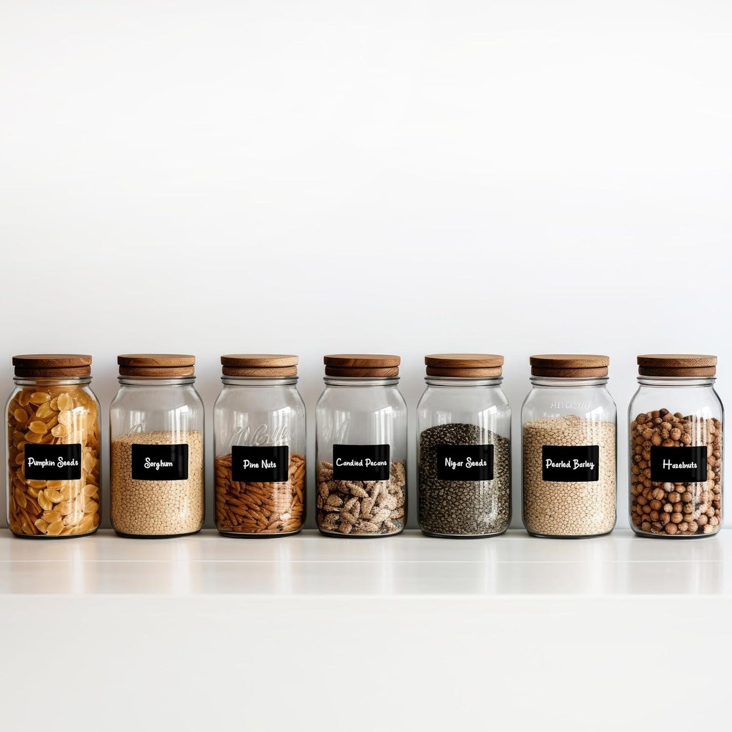 200 Chalkboard Labels for Storage Bins, Removable Black Stickers with Chalk Marker, Pantry Containers and Storage Bin Organization