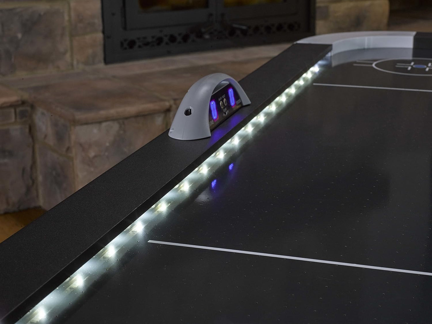 Triumph Sports Lumen-X Lazer 6' Interactive Air Hockey Table Featuring All-Rail LED Lighting and In-Game Music