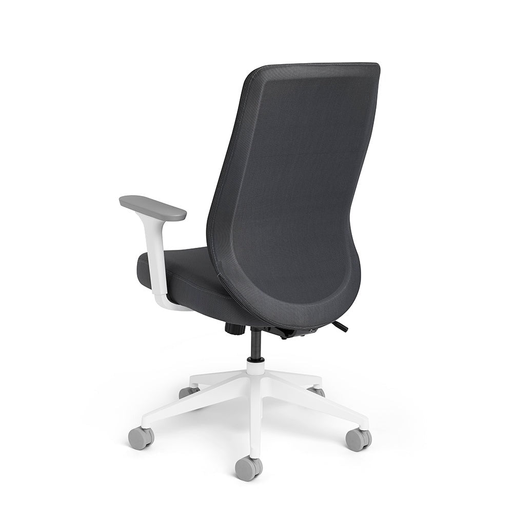 Dark Gray Max Task Chair High Back, White Frame