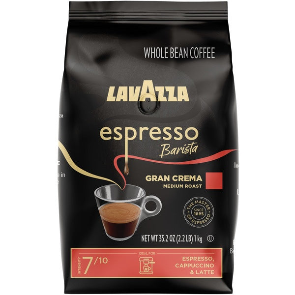 Lavazza Espresso Gran Crema Whole Bean Coffee, Medium Roast, 2.2 lbs