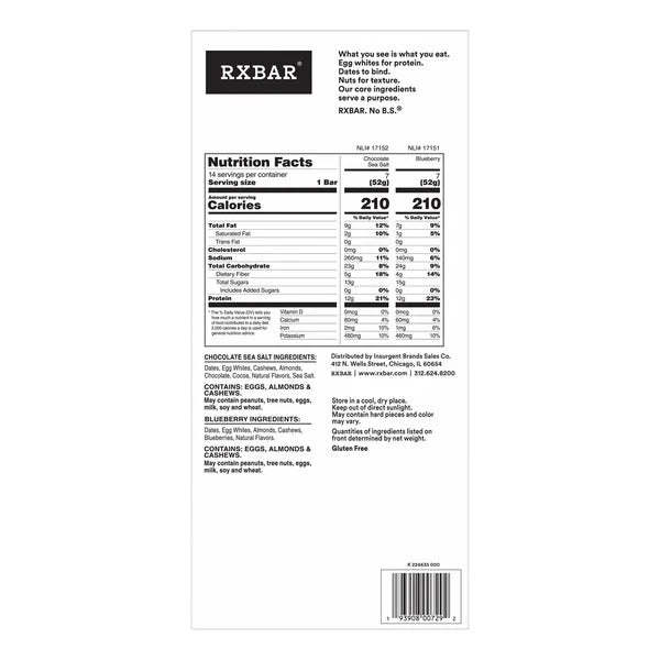 RXBAR Protein Bars, Variety Pack, 14-count