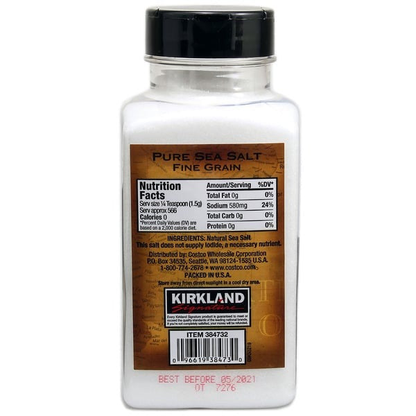 Kirkland Signature, Pure Sea Salt, 30 oz