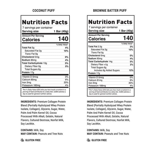 BUILT Puff Protein Bar, Variety Pack, 1.41 oz, 14-count