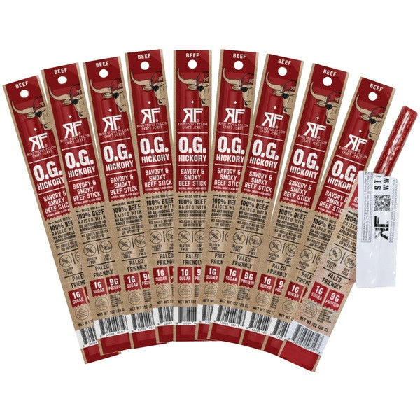 Righteous Felon Craft Jerky, O.G. Hickory Beef Stick, 1 oz, 12-count