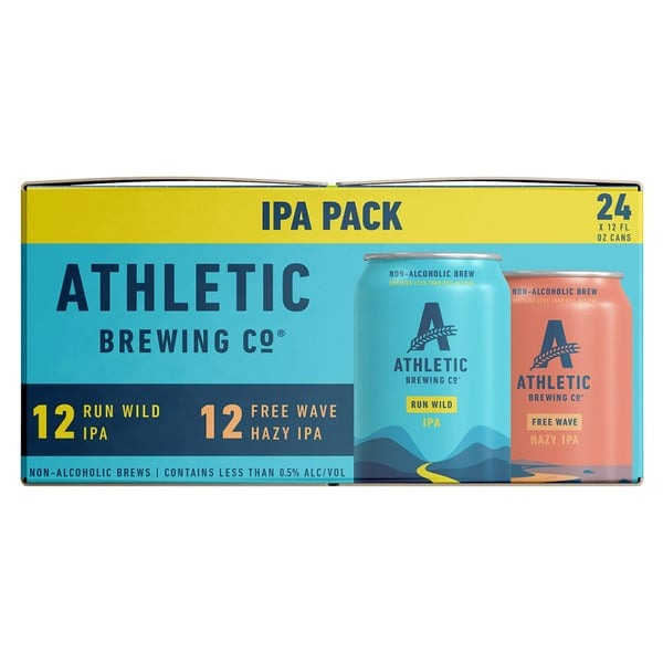Athletic Brewing Co. IPA Variety Non-Alcoholic, 12 fl oz, 24-count