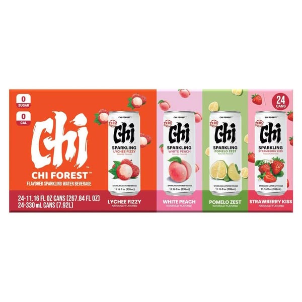 Chi Forrest Flavored Sparkling Water Beverage Variety, 11.16 fl oz, 24-count