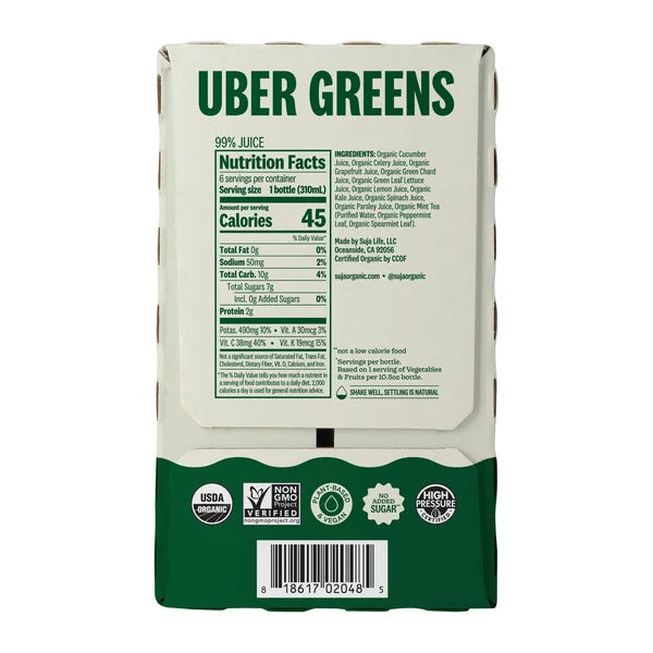 Suja Organic Uber Greens, 10.5 fl oz, 6-count