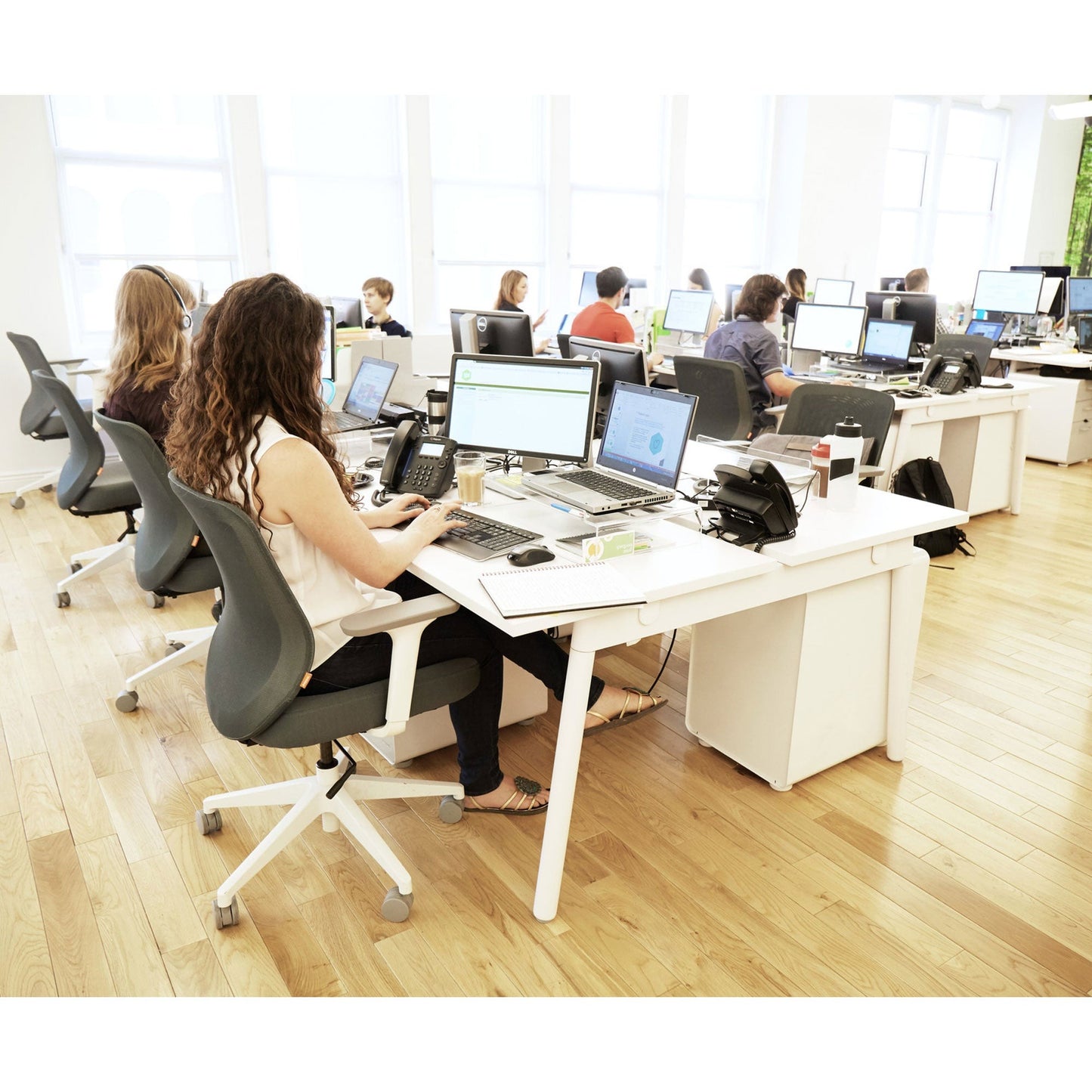 Dark Gray Max Task Chair High Back, White Frame