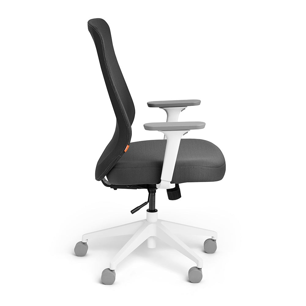 Dark Gray Max Task Chair High Back, White Frame