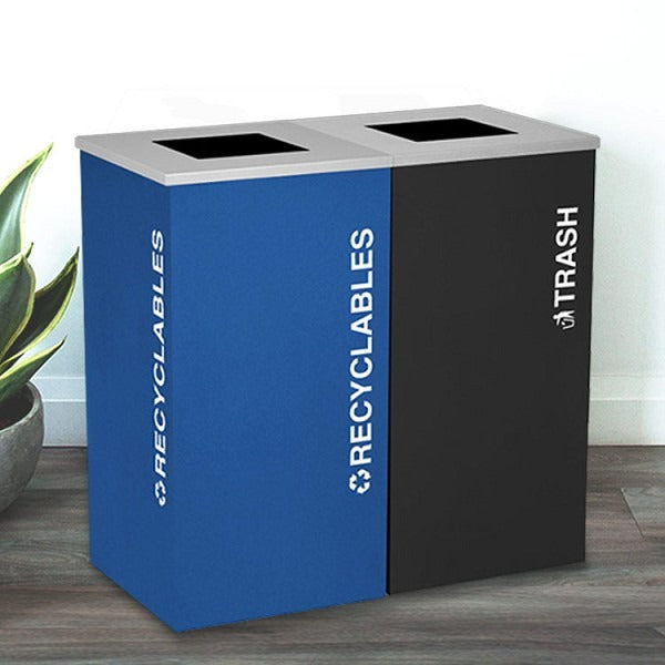 Kaleidoscope Two-Stream Square Recycling Container