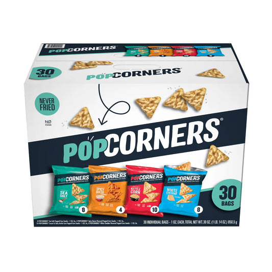 PopCorners Popped Corn Snacks Variety Pack, 1 oz, 30-Count