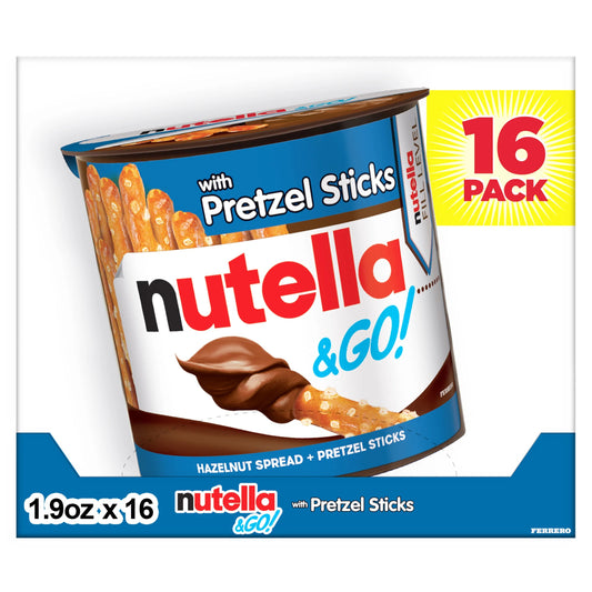 "Nutella & GO! Hazelnut and Cocoa Spread With Pretzels, 1.9 oz, 16 Pack "