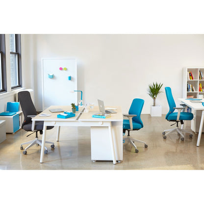 Dark Gray Max Task Chair High Back, White Frame
