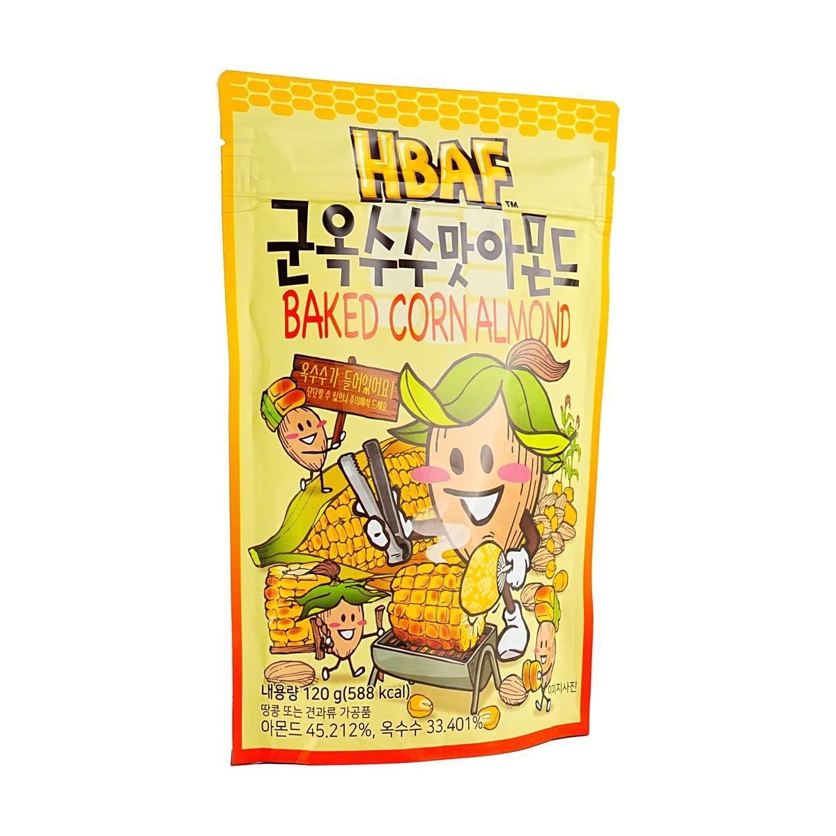 HBAF Baked Corn Almond 4.23 oz【Korean Popular Nut Snacks】