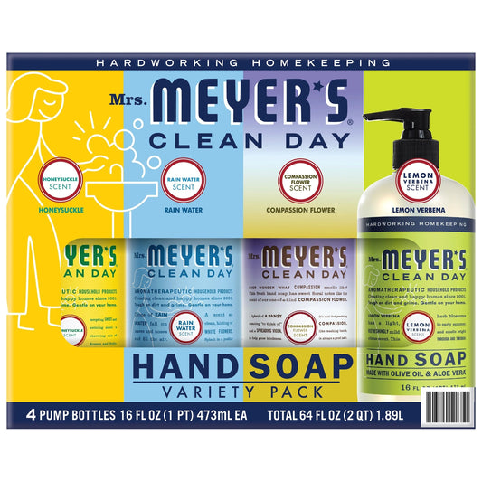 Mrs. Meyer's Clean Day Hand Soap, 16 fl oz, 4-pack