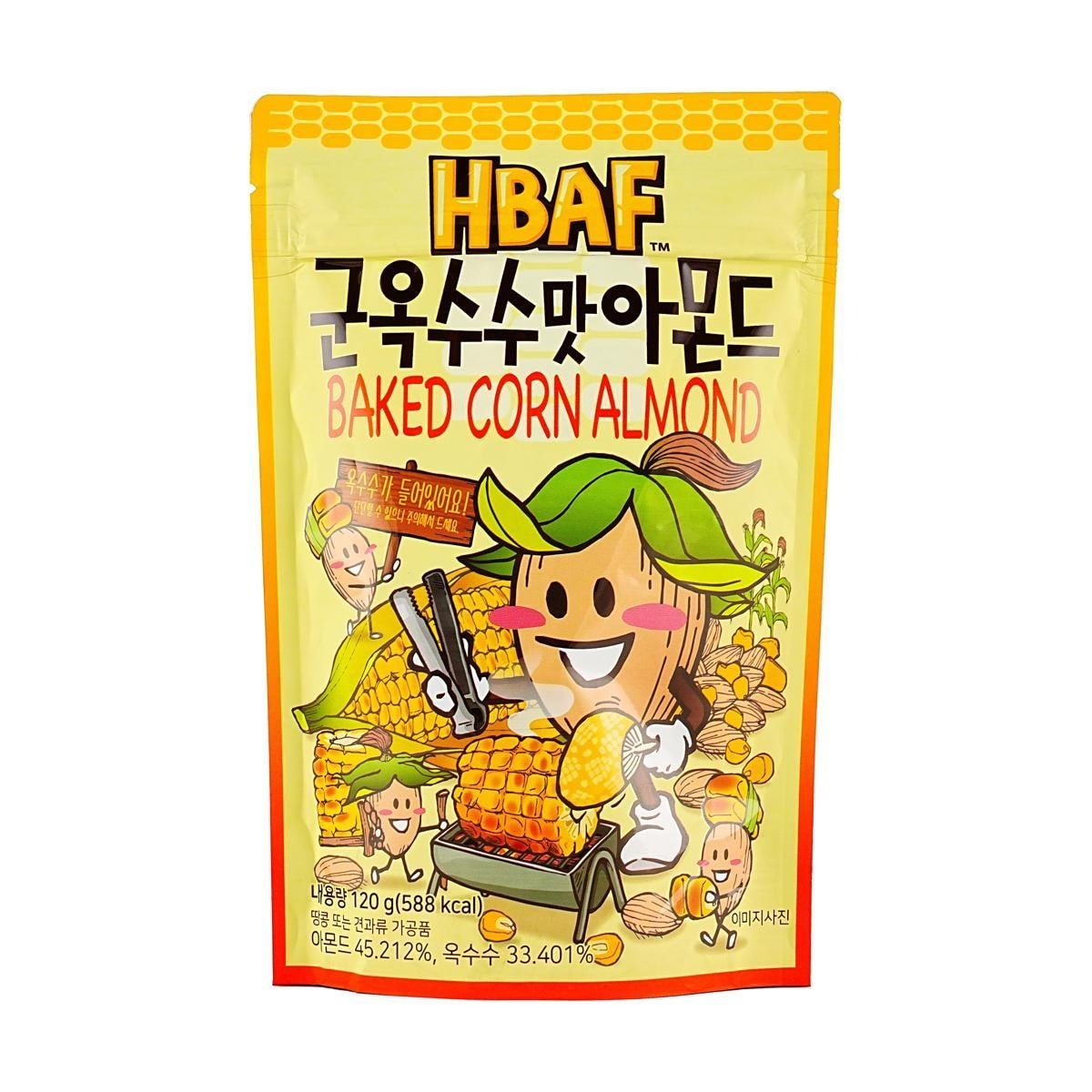 HBAF Baked Corn Almond 4.23 oz【Korean Popular Nut Snacks】