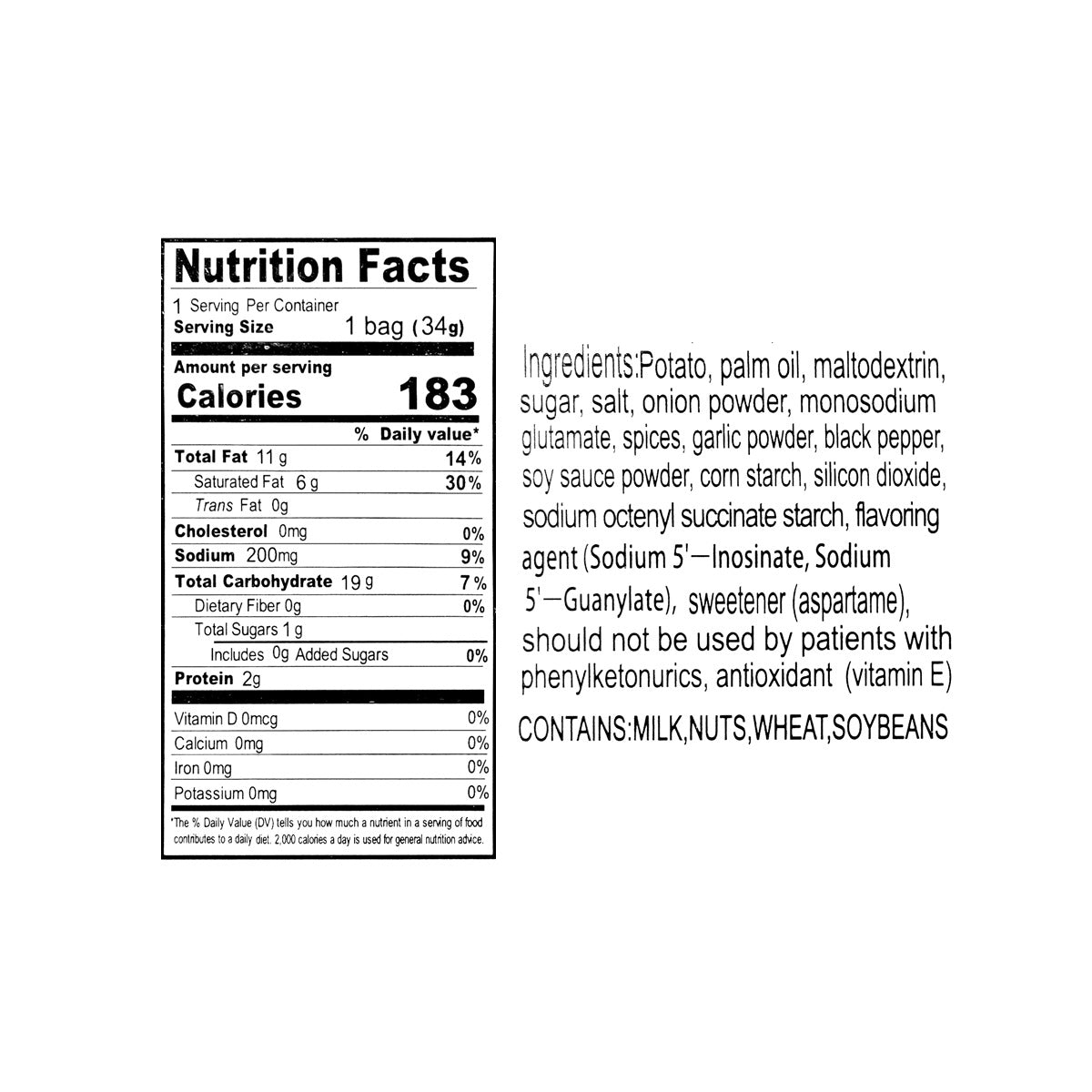 Kobe Steak Potato Chips, 1.2oz