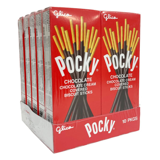 Glico Pocky Cream Covered Biscuit Sticks, Chocolate, 1.41 oz, 10 ct