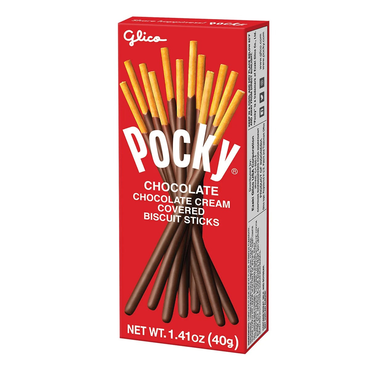 Glico Pocky Cream Covered Biscuit Sticks, Chocolate, 1.41 oz, 10 ct