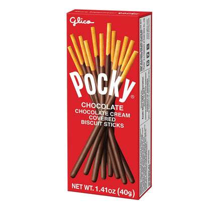 Glico Pocky Cream Covered Biscuit Sticks, Chocolate, 1.41 oz, 10 ct