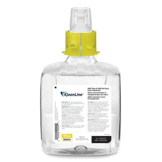 KLEENLINE No-Touch Clear & Mild Foam Handwash, 6640-02-BCE00YL, 1200ml Refills | 2 Bottles/Case