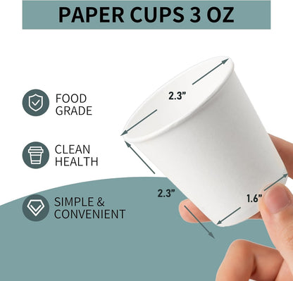 RACETOP [100 Pack] 3 oz Bathroom Paper Cups, Disposable Paper Cups, Mouthwash Cups, Paper Coffee Cups, Ideal for Bathroom