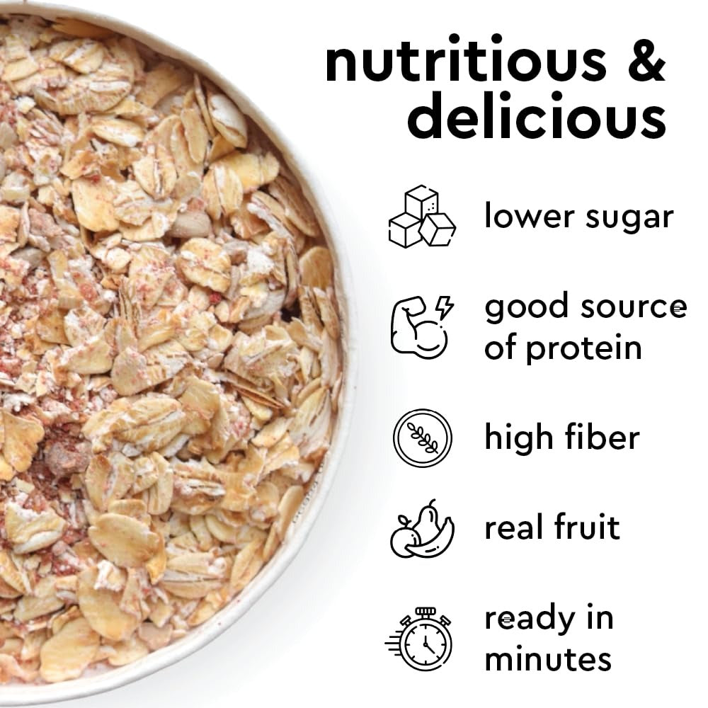 Mylk Labs Maple Strawberry Protein Oatmeal Cups – Whole Grain, Low Sugar Breakfast with Superfoods – Quick & Easy Instant Oatmeal, Non-GMO, Gluten Free, Nut Free (12 Pack)