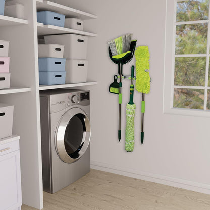 Pine-Sol Broom & Mop Cleaning Set - All-in-One Floor Cleaning Kit with Angled Broom and Dustpan, Twist & Microfiber Mops, Mini Dustpan with Brush, and Wall Mount Storage Rack - 7 Pieces