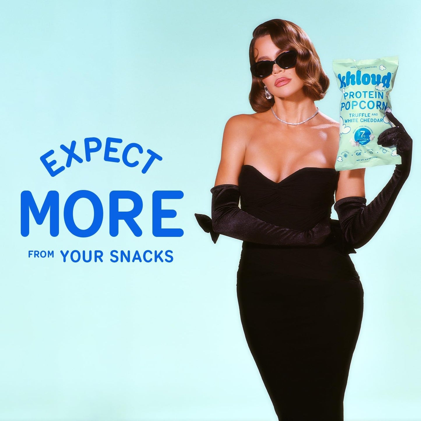 Khloud Protein Popcorn - Truffle & White Cheddar - 7g Protein Snacks for Adults & Kids - Flavored Popcorn Made with Real Ingredients & Milk Protein Isolate - Non-GMO, Gluten-Free, Kosher - 4oz, 12pk